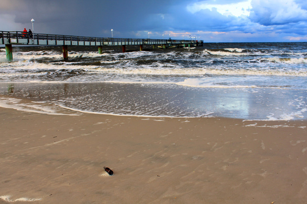 sea water shore beach Usedom Germany baltic wave weather - Photo, Image