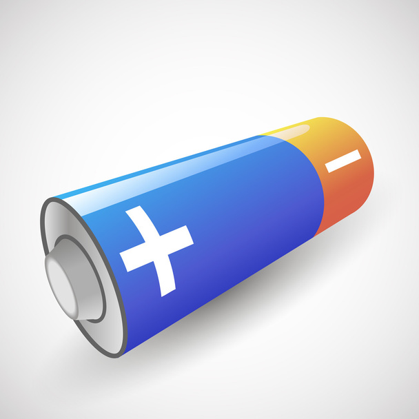 Blue battery illustration - Vector, Image