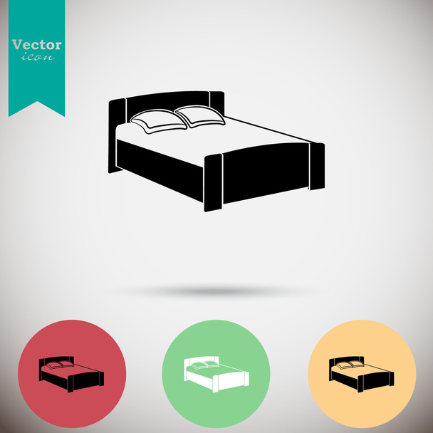 doble cama de dormir icono
 - Vector, imagen