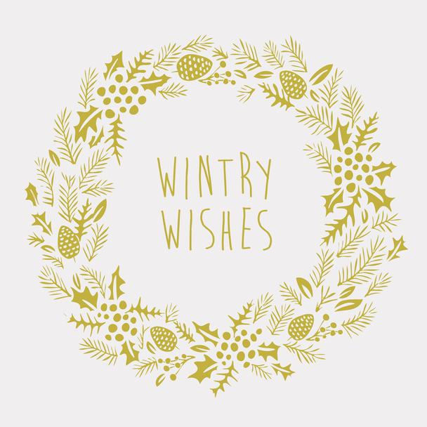 Wintry Wishes Greeting Card - Wektor, obraz