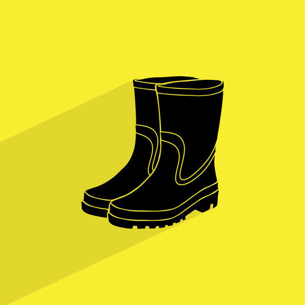 rubber boots icon - Vector, Image