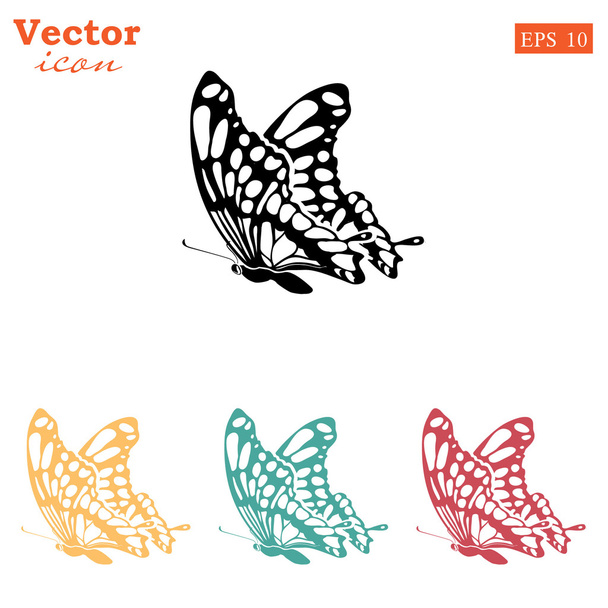飛んでいる蝶のアイコンを設定 - ベクター画像