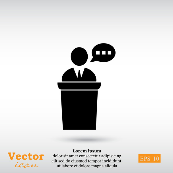 Řečník na ikoně rostrum - Vektor, obrázek