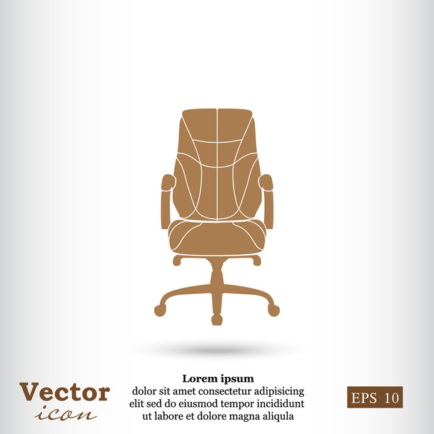Office-leunstoel-pictogram - Vector, afbeelding