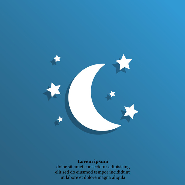 Hold és csillagok ikon - Vektor, kép