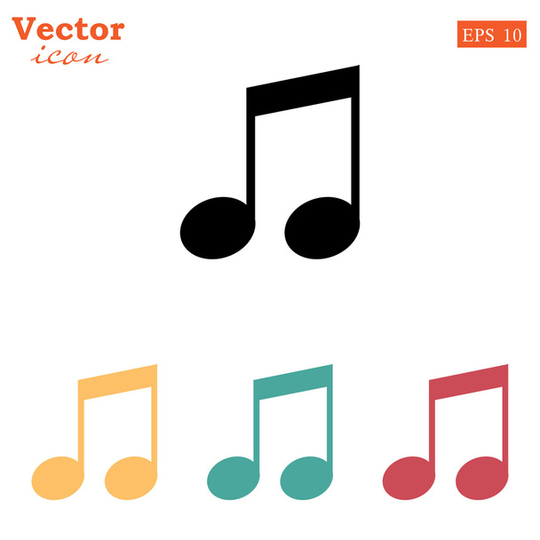 music notes icons set - Vector, Image