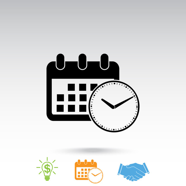 カレンダーと時計アイコン - ベクター画像