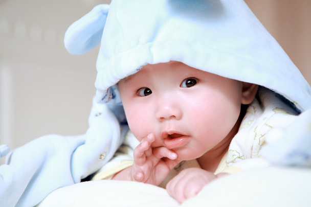 Cute little baby in bed - Photo, Image