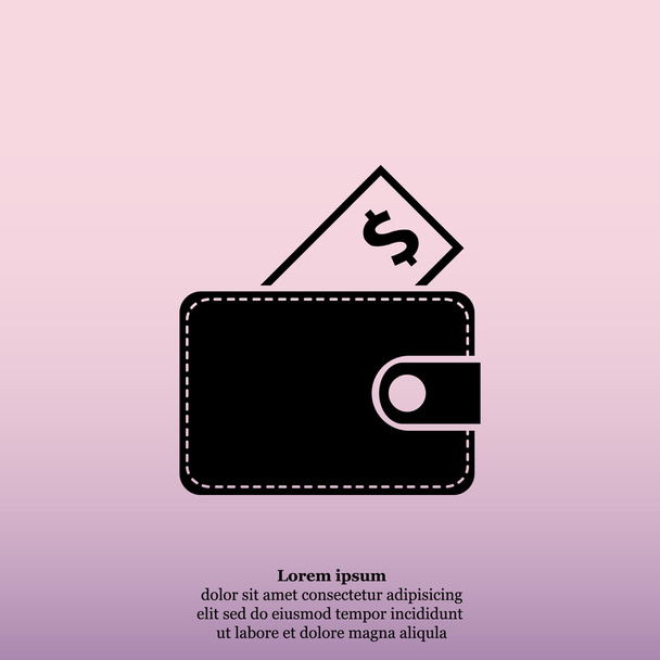 carteira com ícone de dinheiro - Vetor, Imagem