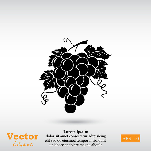 Bos van druiven pictogram - Vector, afbeelding