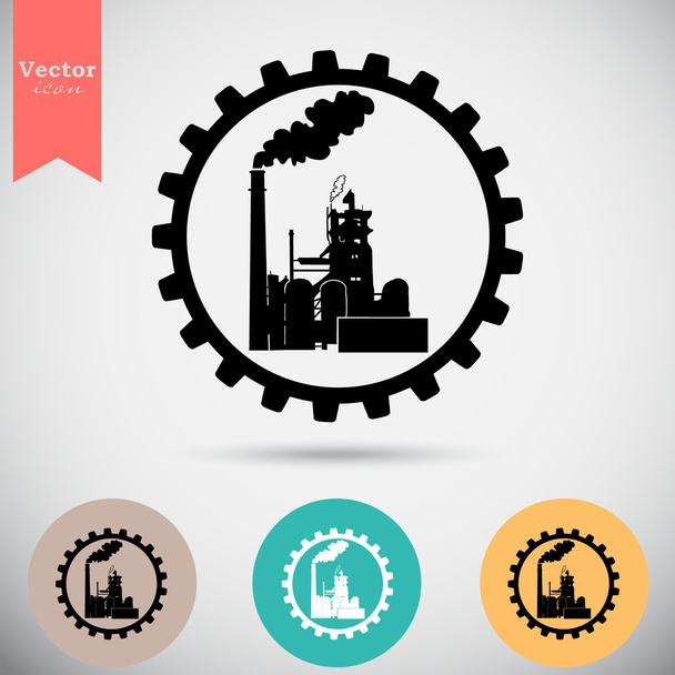 conjunto de ícones de fábrica industrial
 - Vetor, Imagem