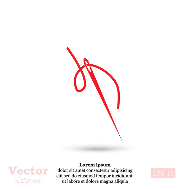 naaien naald pictogram - Vector, afbeelding