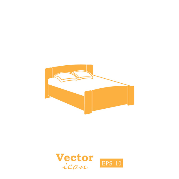 double sleeping bed icon - Vector, Image