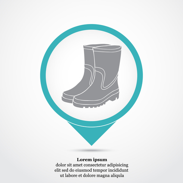 Ícone de botas de borracha
 - Vetor, Imagem