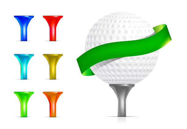 Golf ball isolated on white - Vektor, obrázek