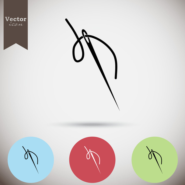 sewing needle icons set - Vector, Image