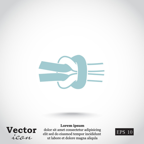  touw knoop pictogram - Vector, afbeelding