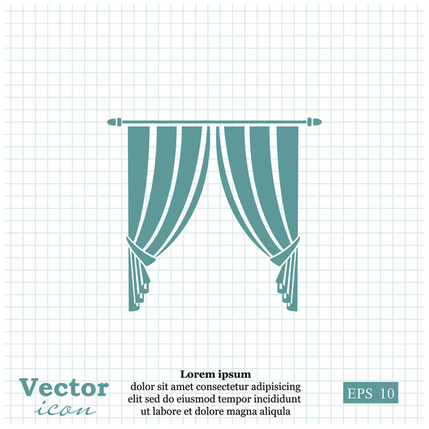 Tekstil iç perdeleri simgesi - Vektör, Görsel