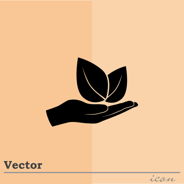 иконка с листьями
 - Вектор,изображение