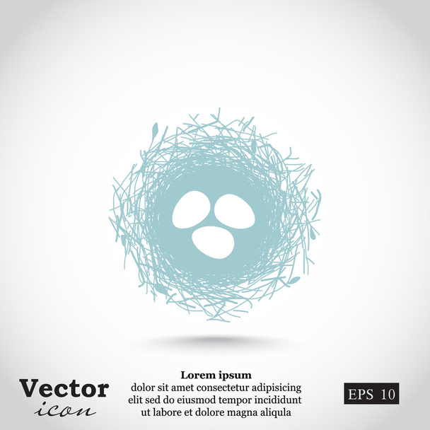 vejce v hnízdě ikony - Vektor, obrázek