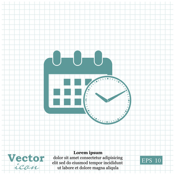 calendar and clock icon - Vector, Image