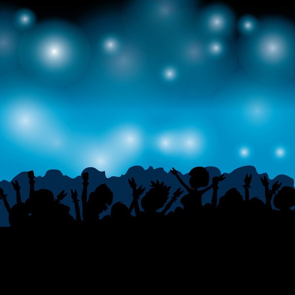 Silhouettes on musical concert - Vector, Image