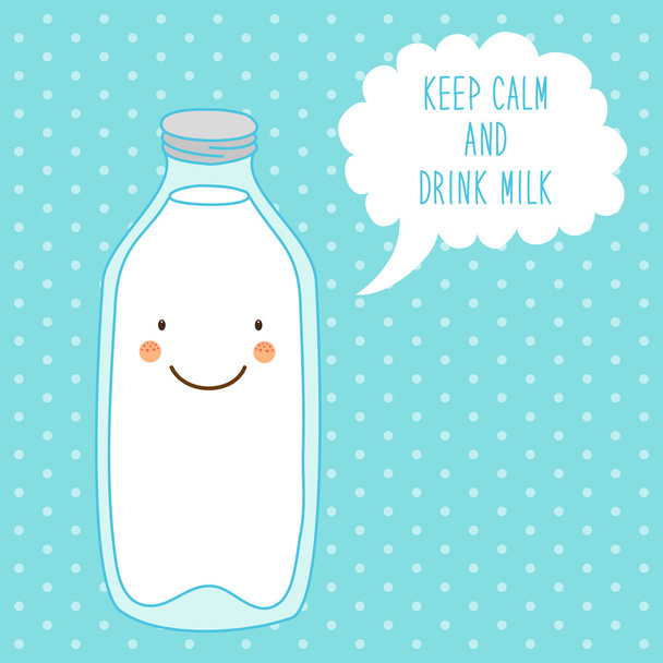cartoon character of milk bottle - ベクター画像