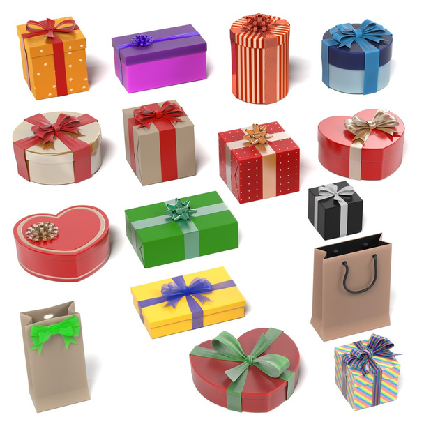 3D renderings van geschenken set - Foto, afbeelding