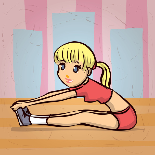 Cartoon Young fitness woman - Vector, Image