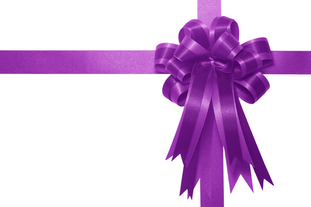 Púrpura raso arco de regalo
 - Foto, Imagen