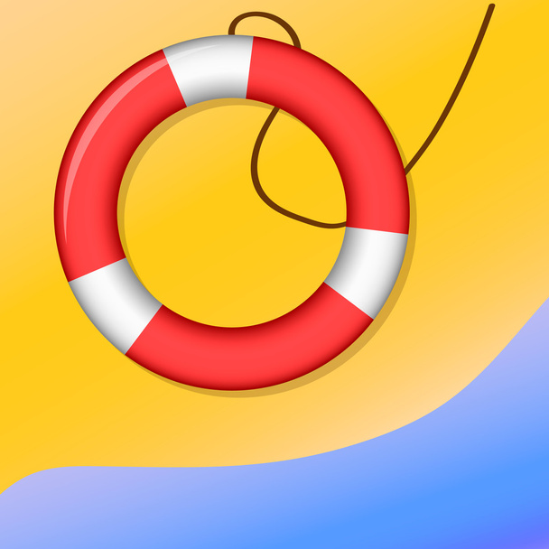 lifebuoy на пляже - Вектор,изображение