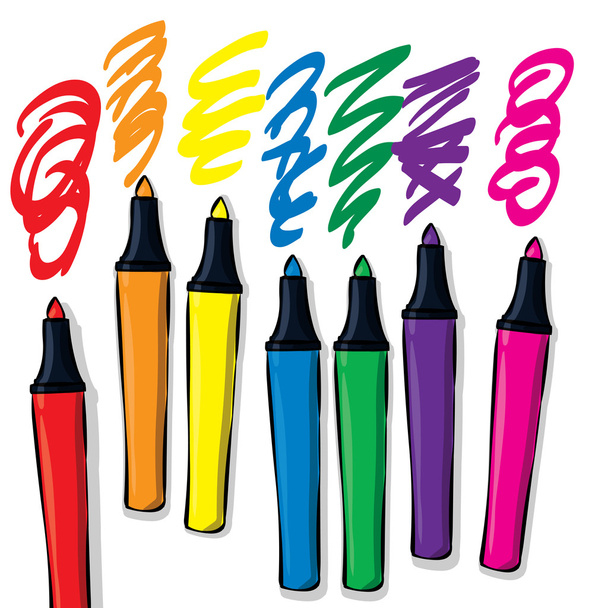 Colorful marker lines and stains - Vector, afbeelding