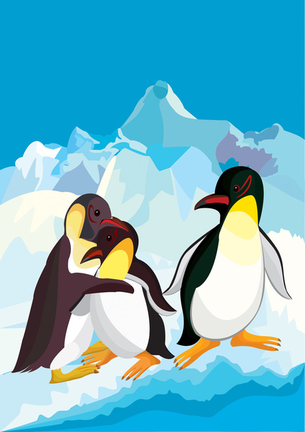 Μια γιορτή αγάπη ζευγάρι πιγκουίνος - Διάνυσμα, εικόνα