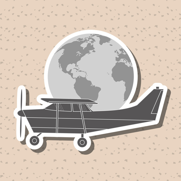 Εικονογράφηση των ταξιδιών με αεροπλάνο, επεξεργάσιμο και vector - Διάνυσμα, εικόνα