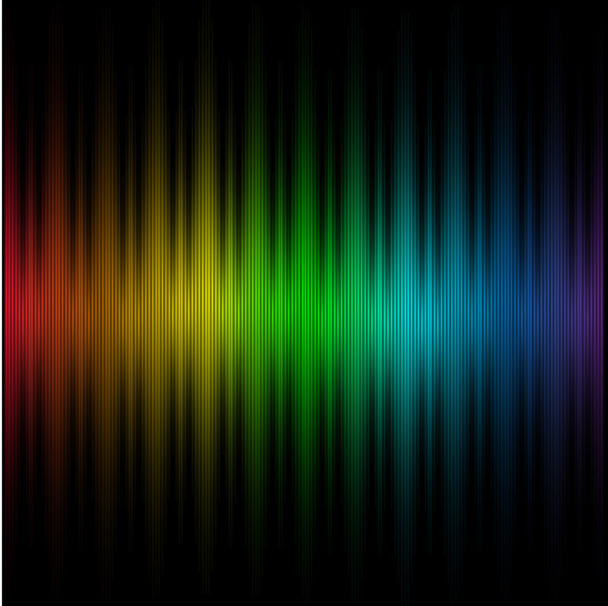 Colorful sound wave on a dark background. Vector illustration. - Vector, Imagen