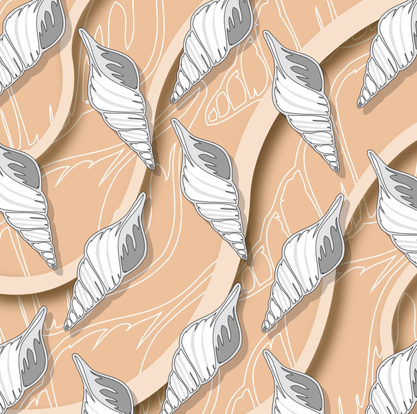 nature seashell  background vector - Vector, Image