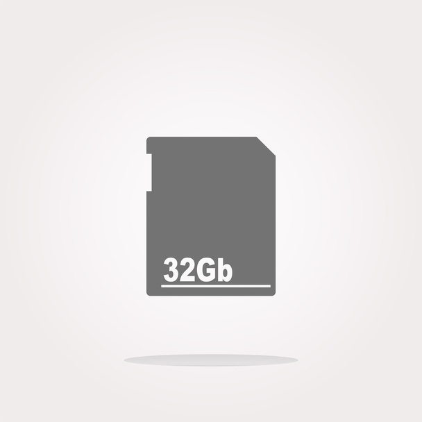 vector flash memory card web button (icon) isolated on white. Web Icon Art. Graphic Icon Drawing - Вектор,изображение