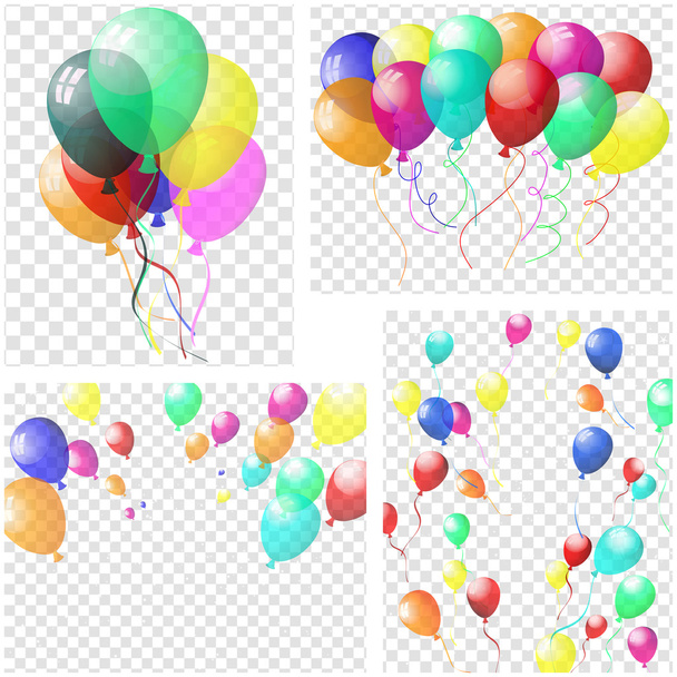 Прозрачные цветные воздушные шары
 - Вектор,изображение