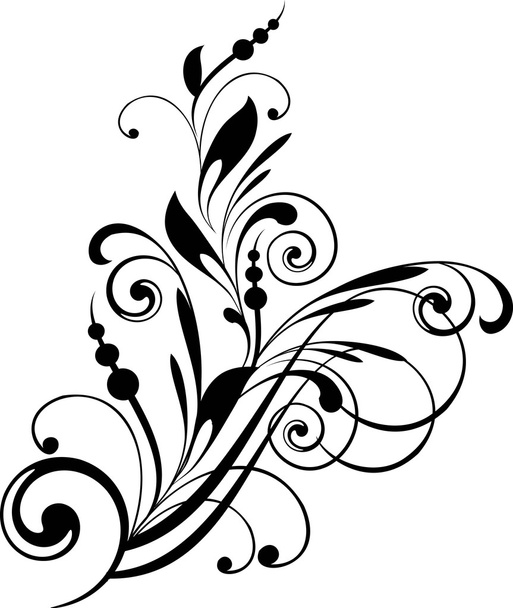 Floral background with decorative branch.  - Vector, afbeelding