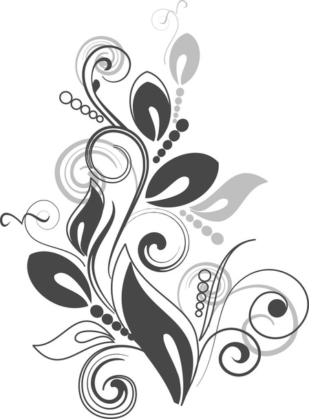 Floral background with decorative branch.  - Vector, Imagen
