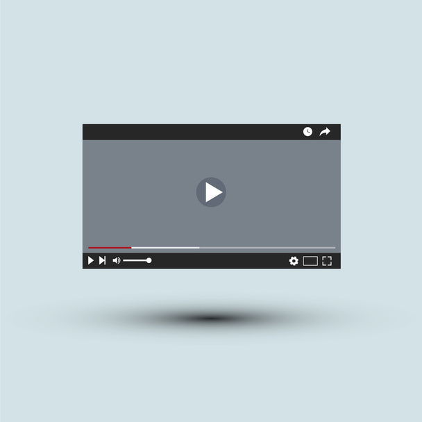 video přehrávač rozhraní, vektorové lillustration, plochý design - Vektor, obrázek