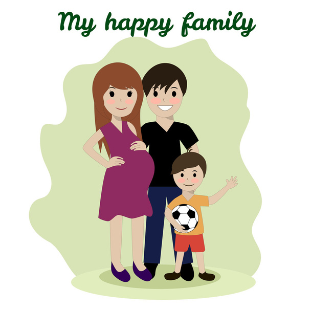 幸せな家族、友情養親 - ベクター画像