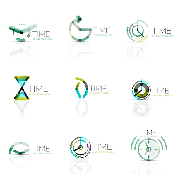 Horloge géométrique et icône de temps ensemble
 - Vecteur, image