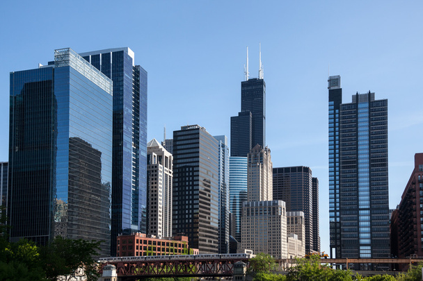 Чикаго Skyline от реки
 - Фото, изображение