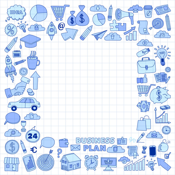 Vector set of doodle business icons - Вектор, зображення