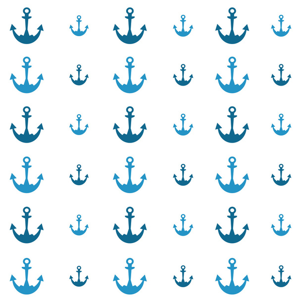 Background with blue anchors - Vektör, Görsel