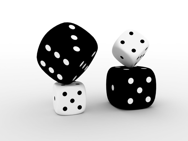 4 black and white playing cube - Fotó, kép
