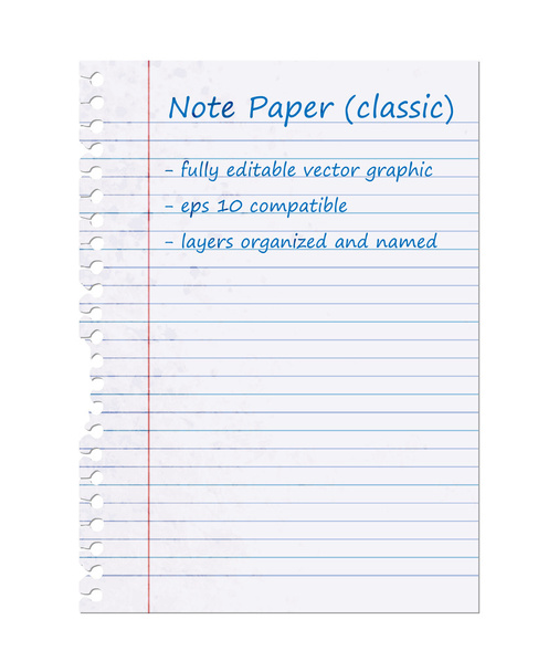 Classic Note Paper - Vector, Image