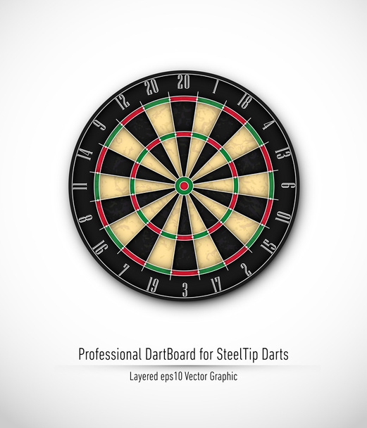 professioneel dartbord voor stalen tip darts - Vector, afbeelding