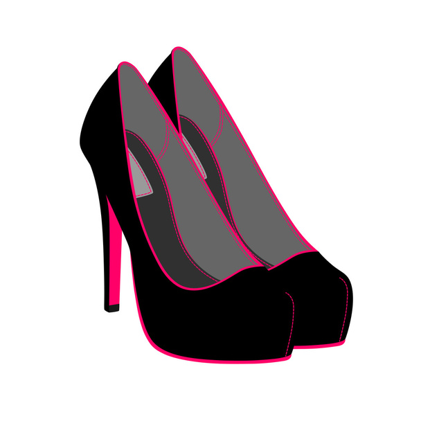 female shoes in vector - Vector, Image
